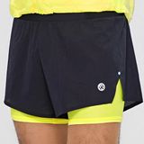  BMAI Quần đùi chạy bộ 2 lớp FRSL003 - Nam - Đen lót vàng 