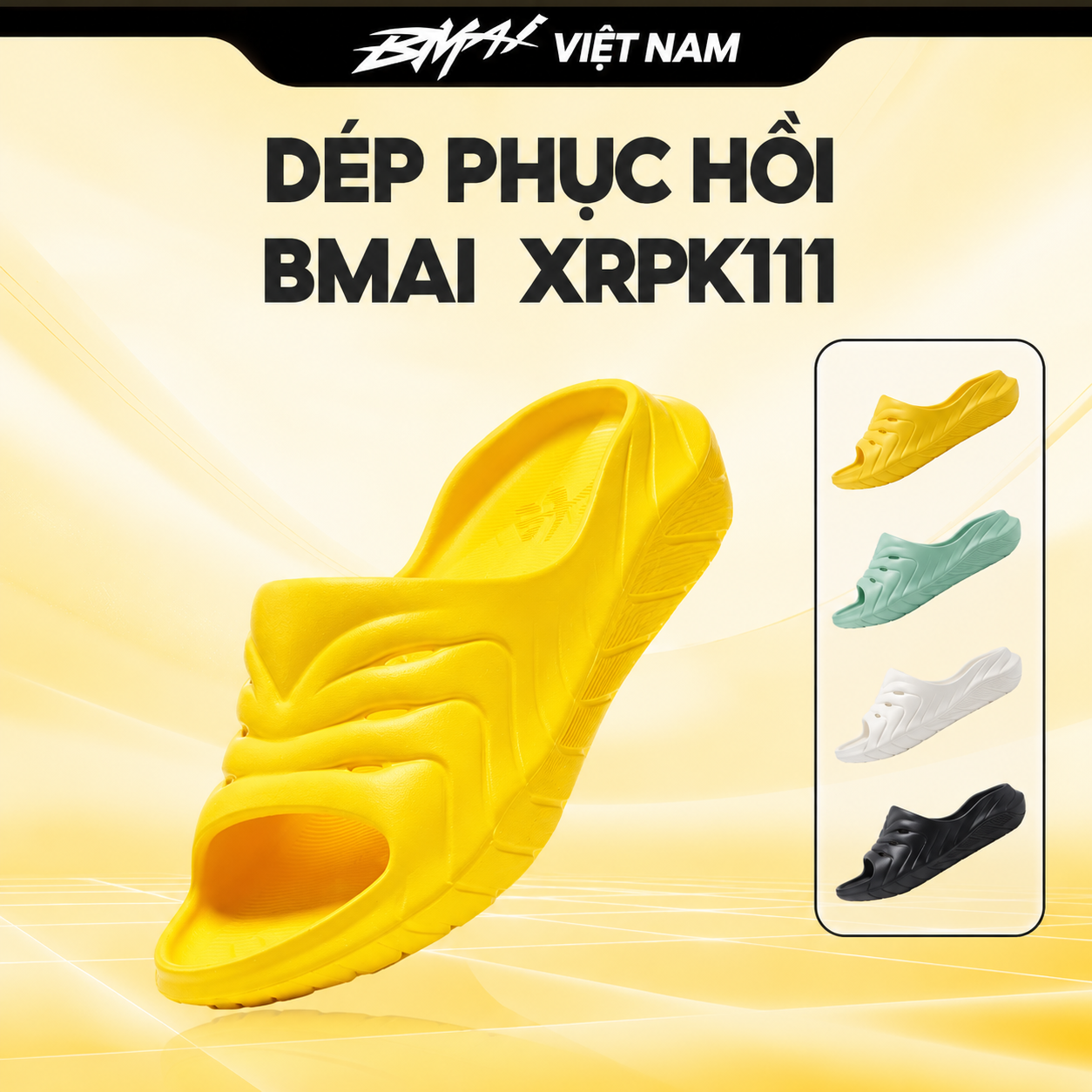  Dép Hồi Phục Thể Thao BMAI RECOVER Chính Hãng – Êm Ái, Chống Trượt, Khử Mùi 