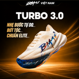  Giày Chạy Bộ BMAI Turbo 3.0 - Trắng Hoạ Tiết Đặc Biệt - Tấm Carbon Gia Cố Toàn Phần, Nhanh, Nhẹ, Đỉnh Cao Carbon, Hiệu Năng Bùng Nổ 