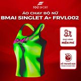  Áo Chạy Bộ Nữ BMAI Singlet A+ FRVL002 - Đen Xanh Lá - DuPont 51g Siêu Nhẹ 