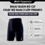  BMAI Quần Bó Cơ Nam Cao Cấp 2 Lớp FRSM011 - Mode 2026 phiên bản cao cấp, Nâng cấp vải kẻ sọc co giãn, Chuyên dụng cho marathon 