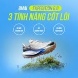  BMAI Giày Chạy Địa Hình Expedition 6.0 XRPM005 - Giày Trail Running Cordura Chuyên Dụng, Lớp Cordura cao cấp chống mài mòn, midsole Boom Fly TPU siêu êm ái 
