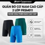  BMAI Quần Bó Cơ Nam Cao Cấp 2 Lớp FRSM011 - Mode 2026 phiên bản cao cấp, Nâng cấp vải kẻ sọc co giãn, Chuyên dụng cho marathon 