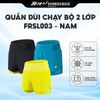  BMAI Quần đùi chạy bộ 2 lớp FRSL003 - Nam - Đen lót vàng 