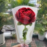  Nhánh hoa hồng bằng len (đỏ) 