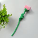  Nhánh hoa hồng vải nhung màu hồng 