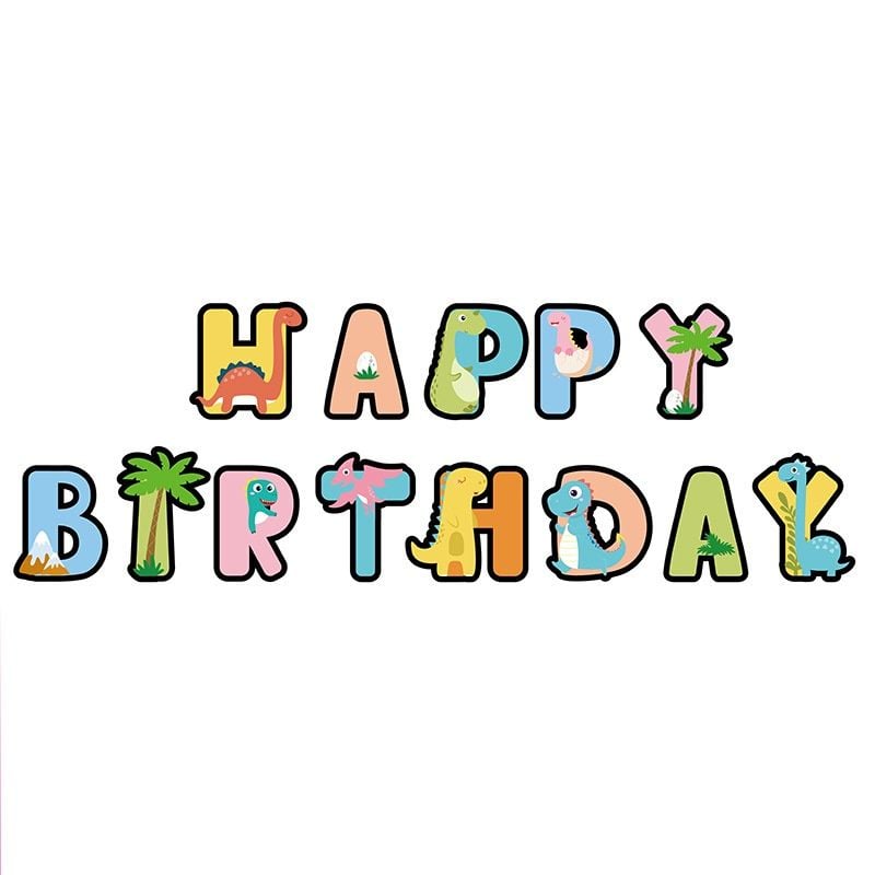  Dây chữ Happy Birthday chủ đề khủng long 