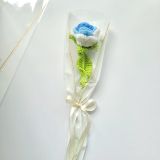  Nhánh hoa hồng bằng len (xanh) 