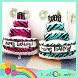  Bong bóng hình bánh sinh nhật 3 tầng - xanh 