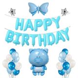  Bộ bong bóng chủ đề heo con - Xanh 