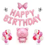  Bộ bong bóng chủ đề heo con - Hồng 