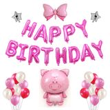  Bộ bong bóng chủ đề heo con - Hồng 