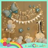  Combo trang trí sinh nhật 1 trụ bóng - xanh 