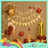  Combo trang trí sinh nhật 1 trụ bóng - vàng đỏ 
