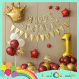  Combo trang trí sinh nhật 1 trụ bóng - vàng đỏ 