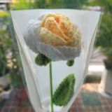  Nhánh hoa hồng bằng len (vàng) 