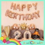  Set bong bóng vương miện HPBD màu vàng hồng 