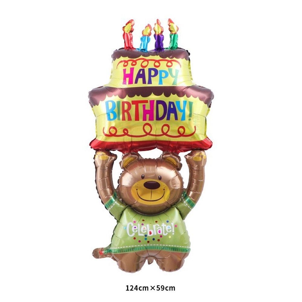  Bong bóng hình gấu bánh sinh nhật 