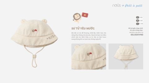  Mũ tai gấu rộng vành kẻ cam trắng nhạt 