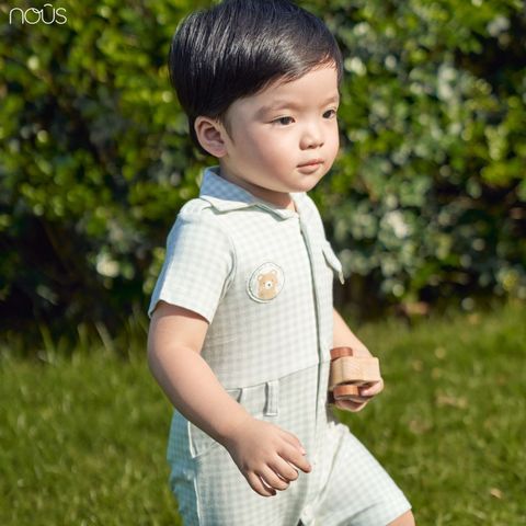  Bộ liền cộc kẻ caro xanh lá 