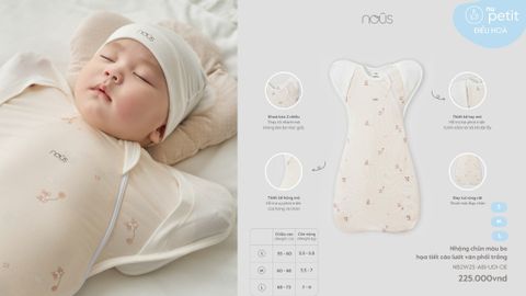  Nhộng chũn màu be họa tiết cáo lướt ván phối trắng 