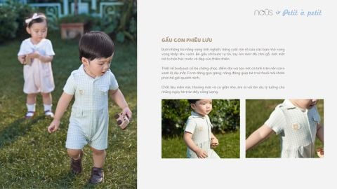  Bộ liền cộc kẻ caro xanh lá 