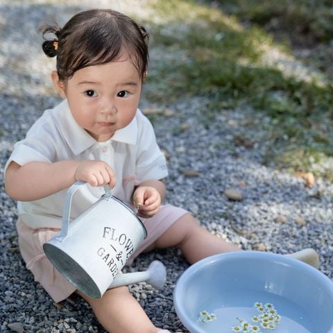  Bộ cộc áo trắng có cổ phối quần hồng đính nơ 