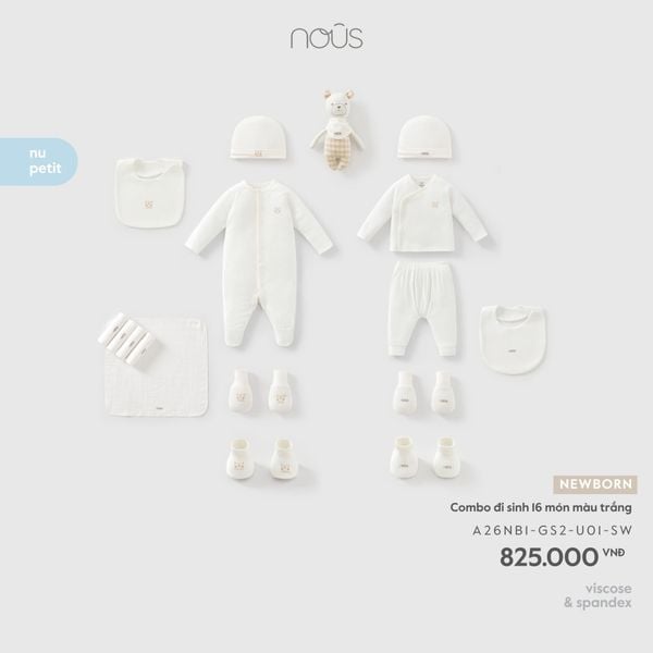  Combo đi sinh 16 món màu trắng NB 