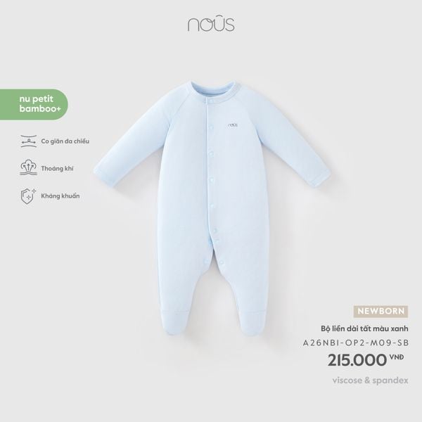  Bộ liền dài tất màu xanh NB M09 