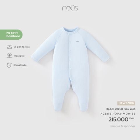  Bộ liền dài tất màu xanh NB M09 