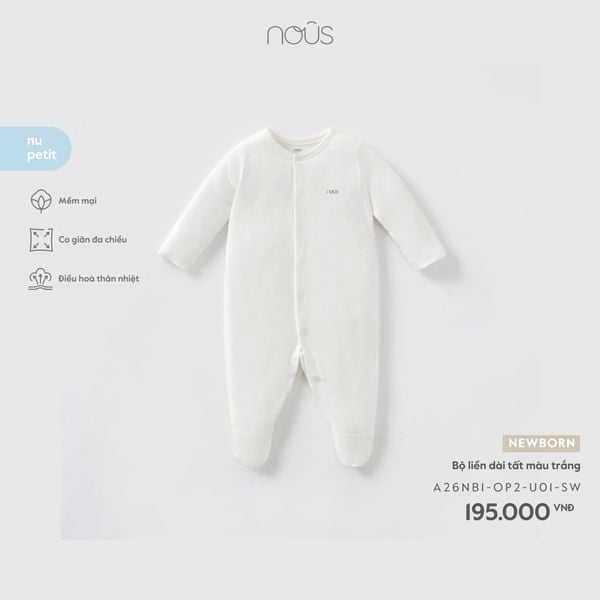  Bộ liền dài tất màu trắng NB U01 