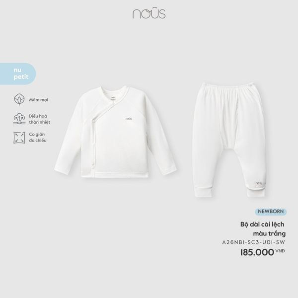  Bộ dài cài lệch màu trắng NB A26 