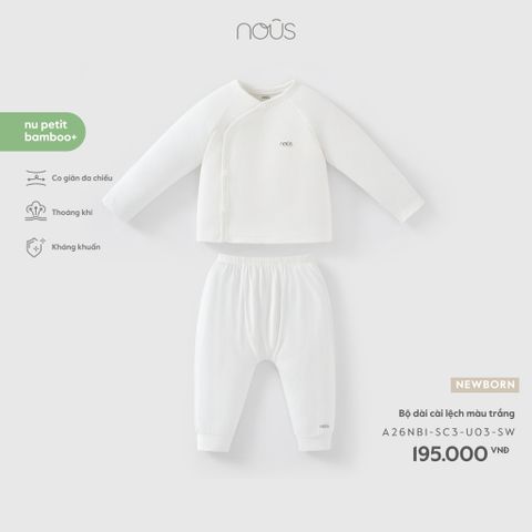  Bộ dài cài lệch màu trắng 
