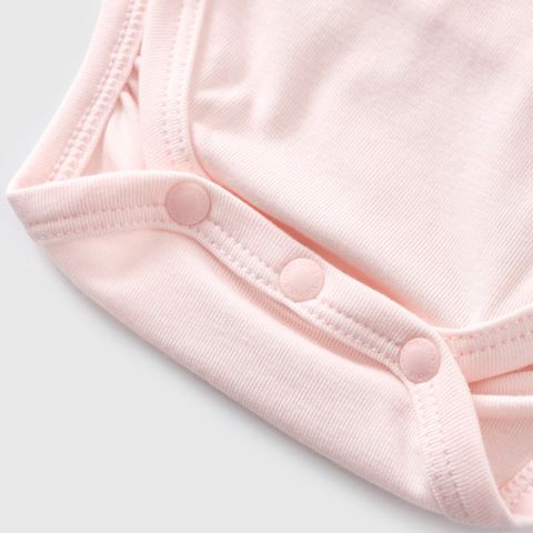  Bodysuit dài tay cài lệch màu hồng F01 