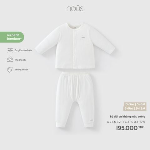  Bộ dài cài thẳng màu trắng 