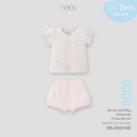  Bộ cộc cài thẳng hồng nhạt in họa tiết sóc 