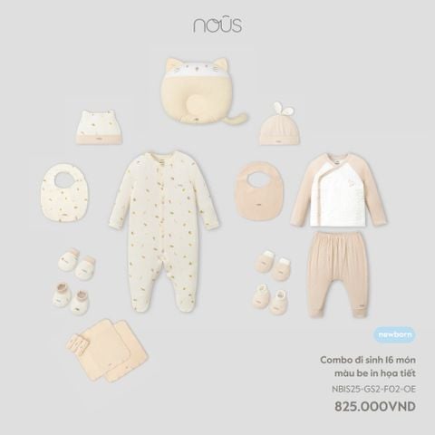  Combo đi sinh 16 món màu be in họa tiết NB 