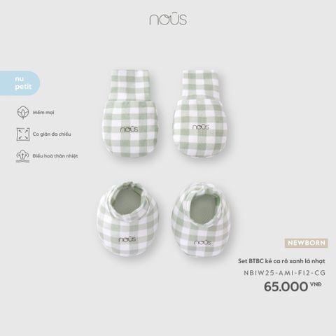  Set BTBC kẻ ca rô xanh lá nhạt NB F12 