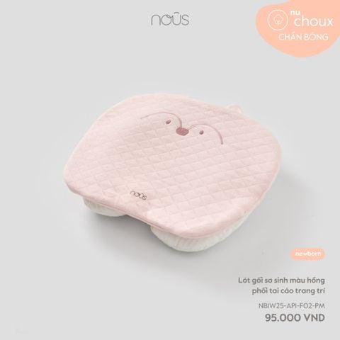  Lót gối sơ sinh màu hồng phối tai cáo trang trí 