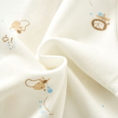  Bộ dài cài thẳng họa tiết sư tử và sóc phối quần be NB 