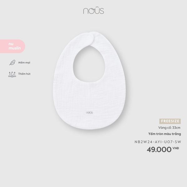  Yếm tròn màu trắng 