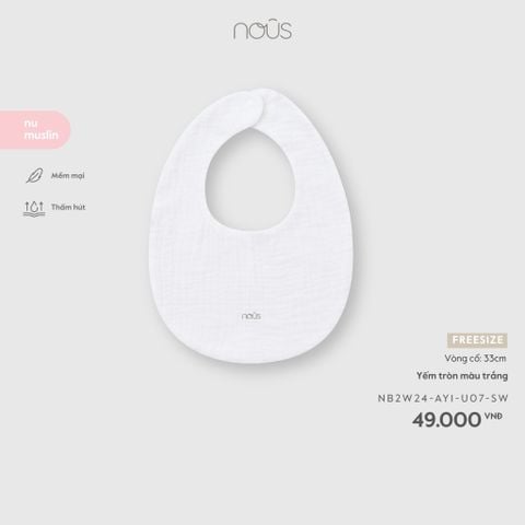  Yếm tròn màu trắng 