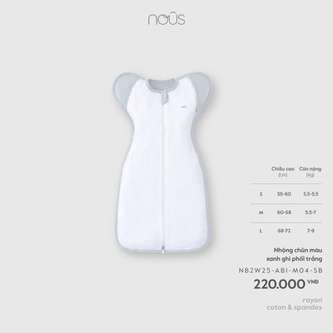  Nhộng chũn màu xanh ghi phối trắng M04 