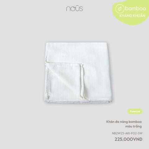  Khăn đa năng bamboo màu trắng 