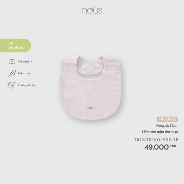  Yếm tròn màu tím nhạt 