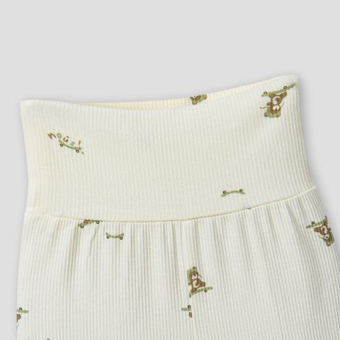  Bộ bodysuit áo xanh lá phối quần be họa tiết gấu 