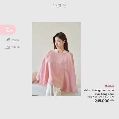  Khăn choàng cho con bú màu hồng nhạt 