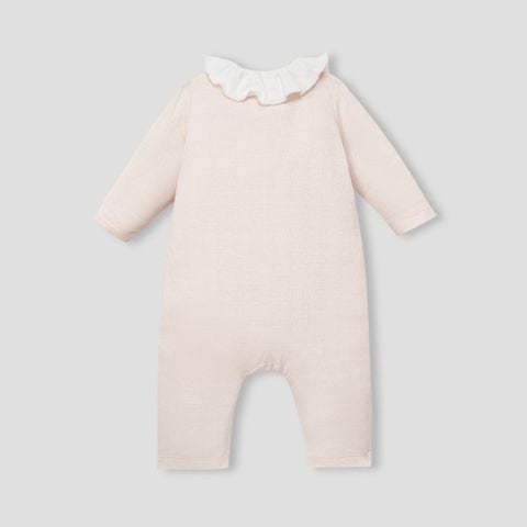  Body dài màu hồng phối trắng thêu trang trí 