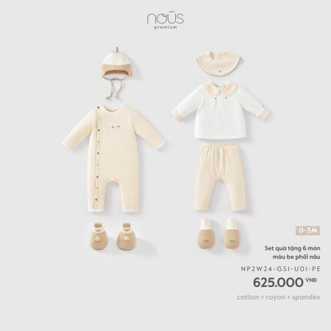  Set quà tặng 6 món màu be phối nâu 0M U01 