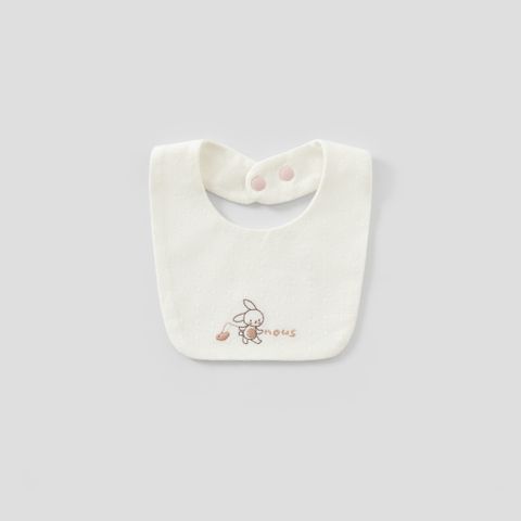  Bộ liền dài không tất hồng phối yếm trắng thêu thỏ 